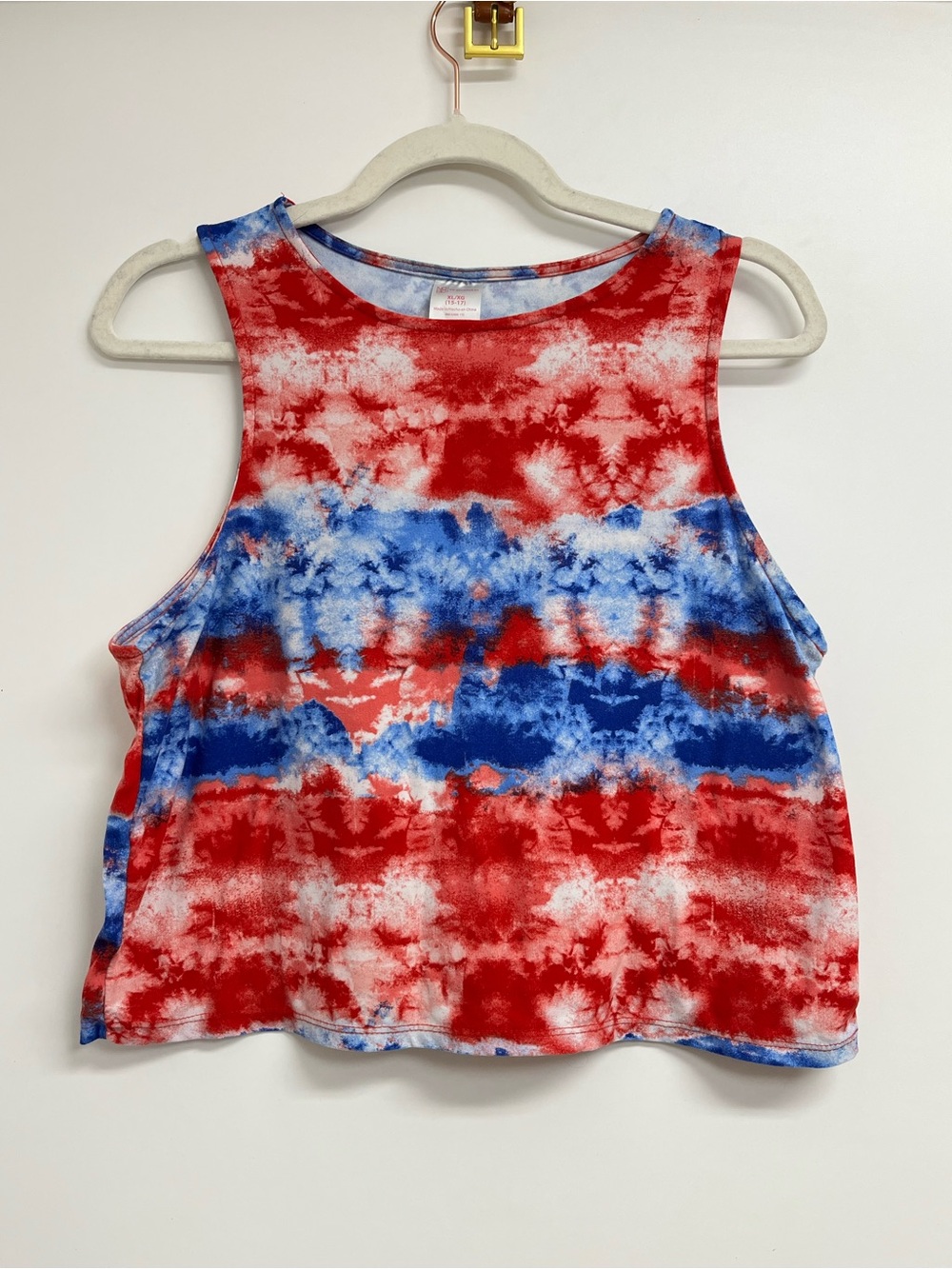 No boundaries Tank Top - Red & Blue Tie-Dye